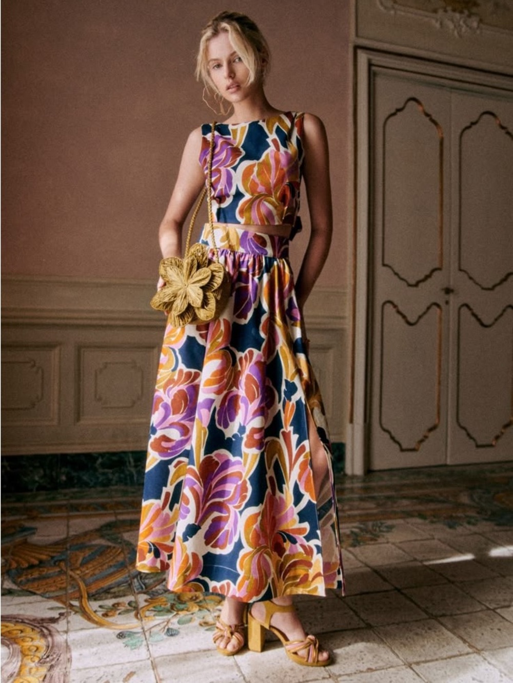 Sezane Sophie Skirt - Paradise Print